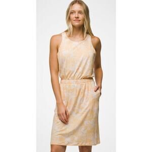 Prana Kamen yellow athletic dress built in bra Women's size Large with pockets